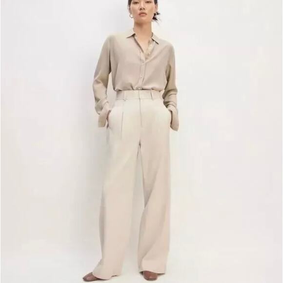 Everlane Pants - Everlane The Way-High Drape Pant In Sandstone Size 12 Short New
